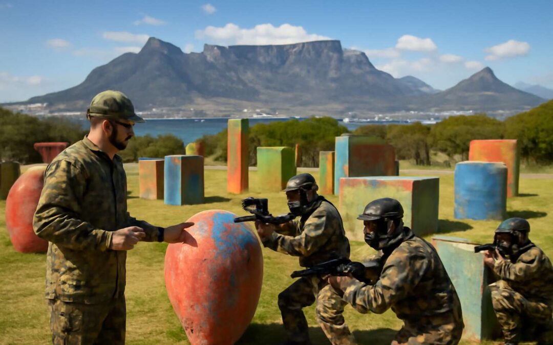 Action-Packed Cape Town Night: cape town paintball by owner lights up the field.