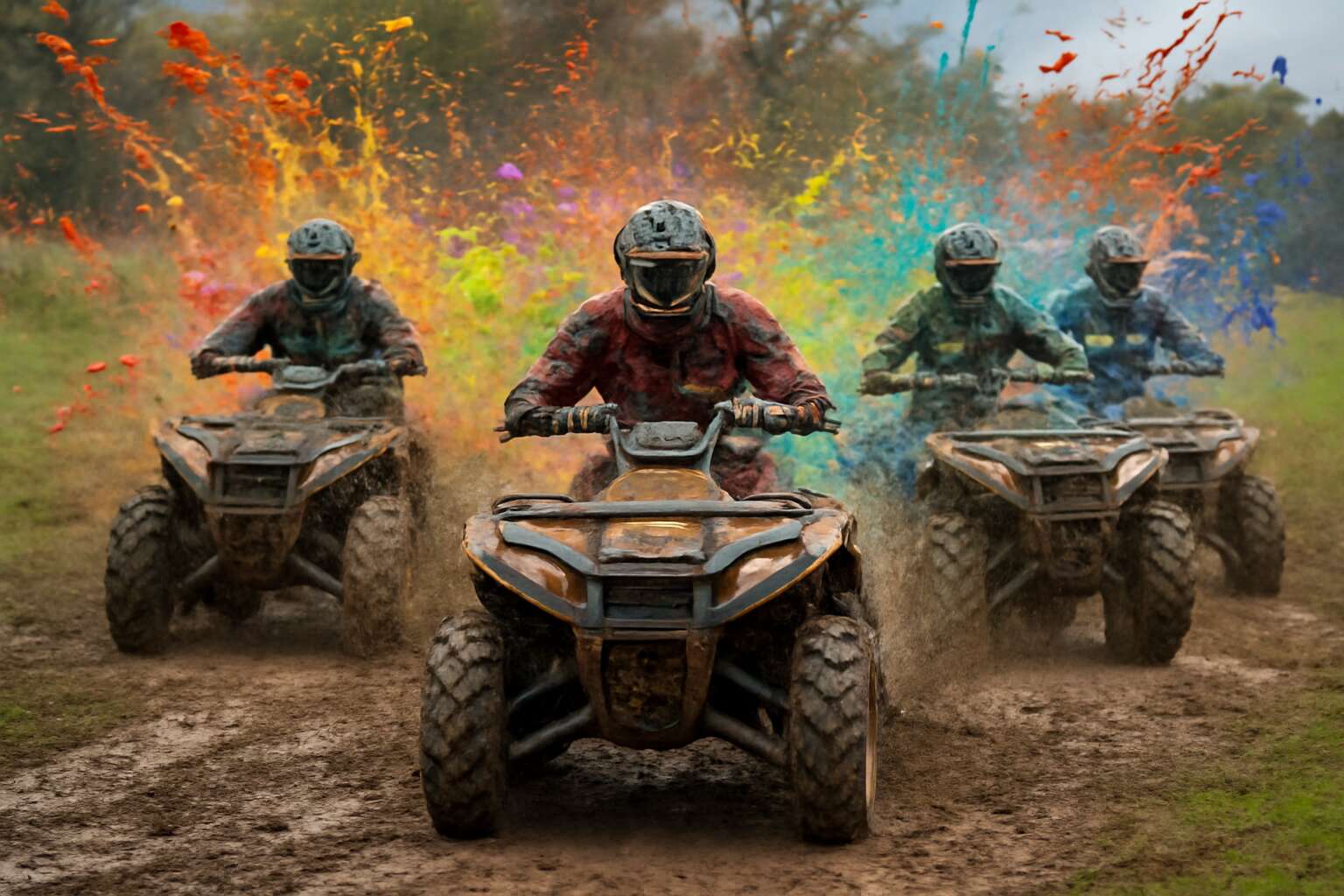 quad biking and paintball