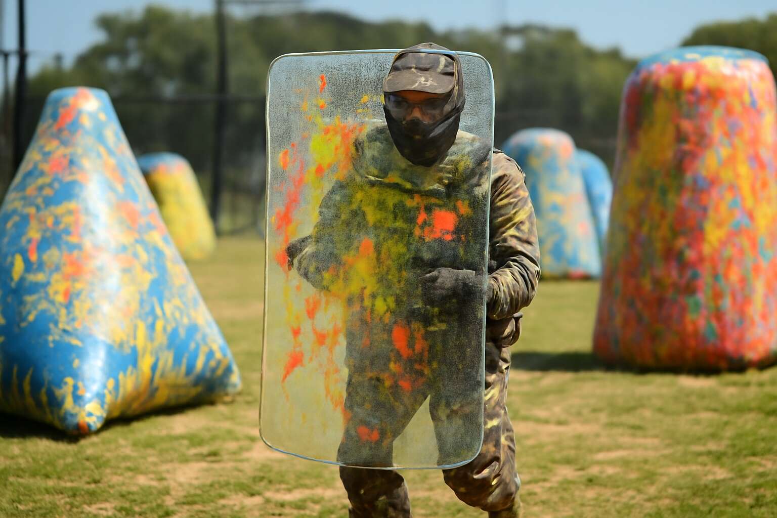 are riot shields allowed in paintball