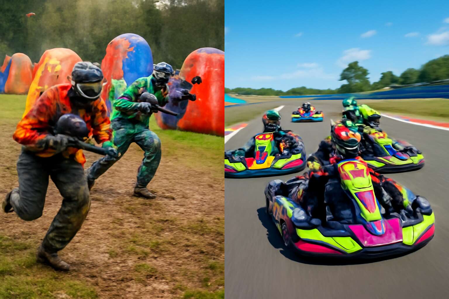 paintball and go karting near me